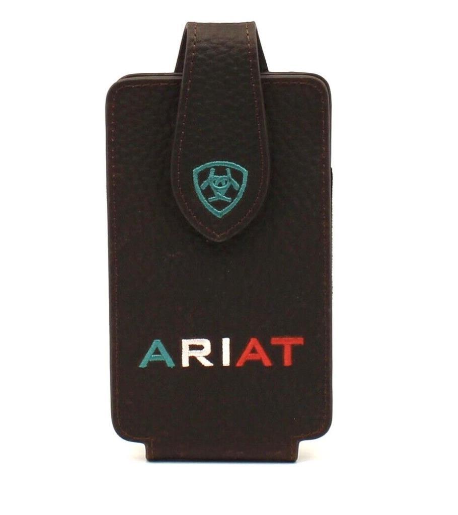 Ariat Cell Phone Holder Case Leather Logo Mexico Brown A06034282 eBay