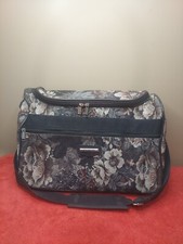 VTG Jaguar Blue Tapestry Carry On Soft Case Luggage Shoulder Overnight Bag