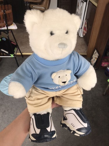 Polar Bear Build A Bear Blue Eyes Nose Plush Beary Cool Shirt Khakis Sketchers
