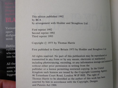 Thomas Harris Black Sunday BCA London 1992 Y5-2259 - Bild 4 von 6