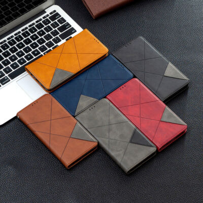 Rhombus Leather Wallet Phone Case For Xiaomi Redmi 12C 8 9 9C 10X 10A K60 K40