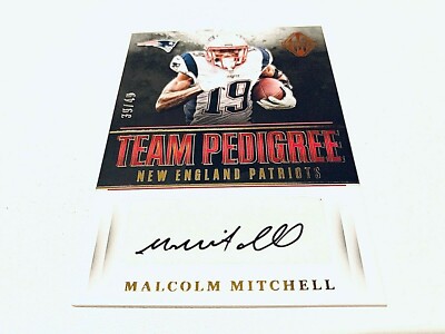 Malcolm Mitchell 2017 Panini Majestic Red Gold Team Pedigree Autograph #/99 