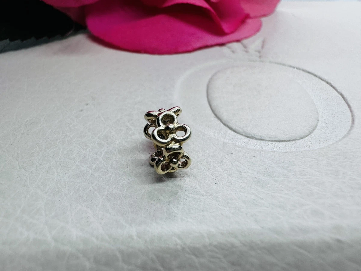 Pandora 14kt Gold OPEN VINE TRINITY 3 PETAL FLOWER SPACER Charm