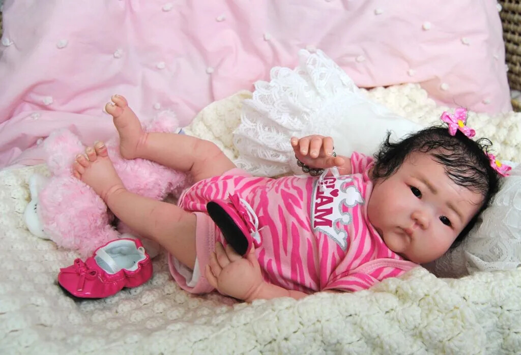 20inch Unfinished Unpainted Reborn Doll Kit An Ming Asian Baby DIY Doll Parts