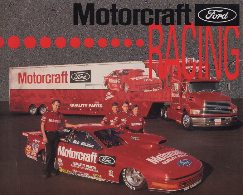Bob Glidden 1992 "Motorcraft-Ford" Ford Probe ORIGINAL Vintage HANDOUT-POSTER!