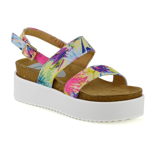 Sandalias de cuña con plataforma de tacón bajo para mujer Zapatos gruesos planos con tiras Talla 3-8 - Imagen 33 de 38