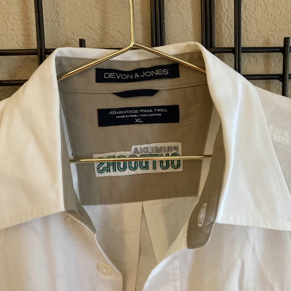 Guns Ammo TV Devon & Jones Long Sleeved Button Front Shirt- White Pearl XL - Image 2 of 4