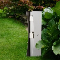 AußEnsteckdose Gartensteckdose SteckdosensäUle 2-Fach Edelstahl Silber H 45Cm