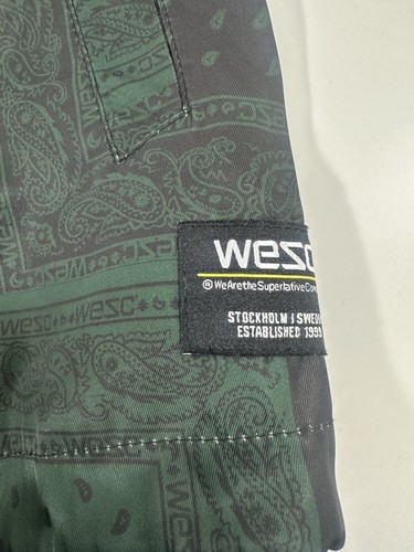 WESC Coach Jacket Men’s M Women’s L Green Paisley Patchwork Bandana Shacket - Picture 14 of 14