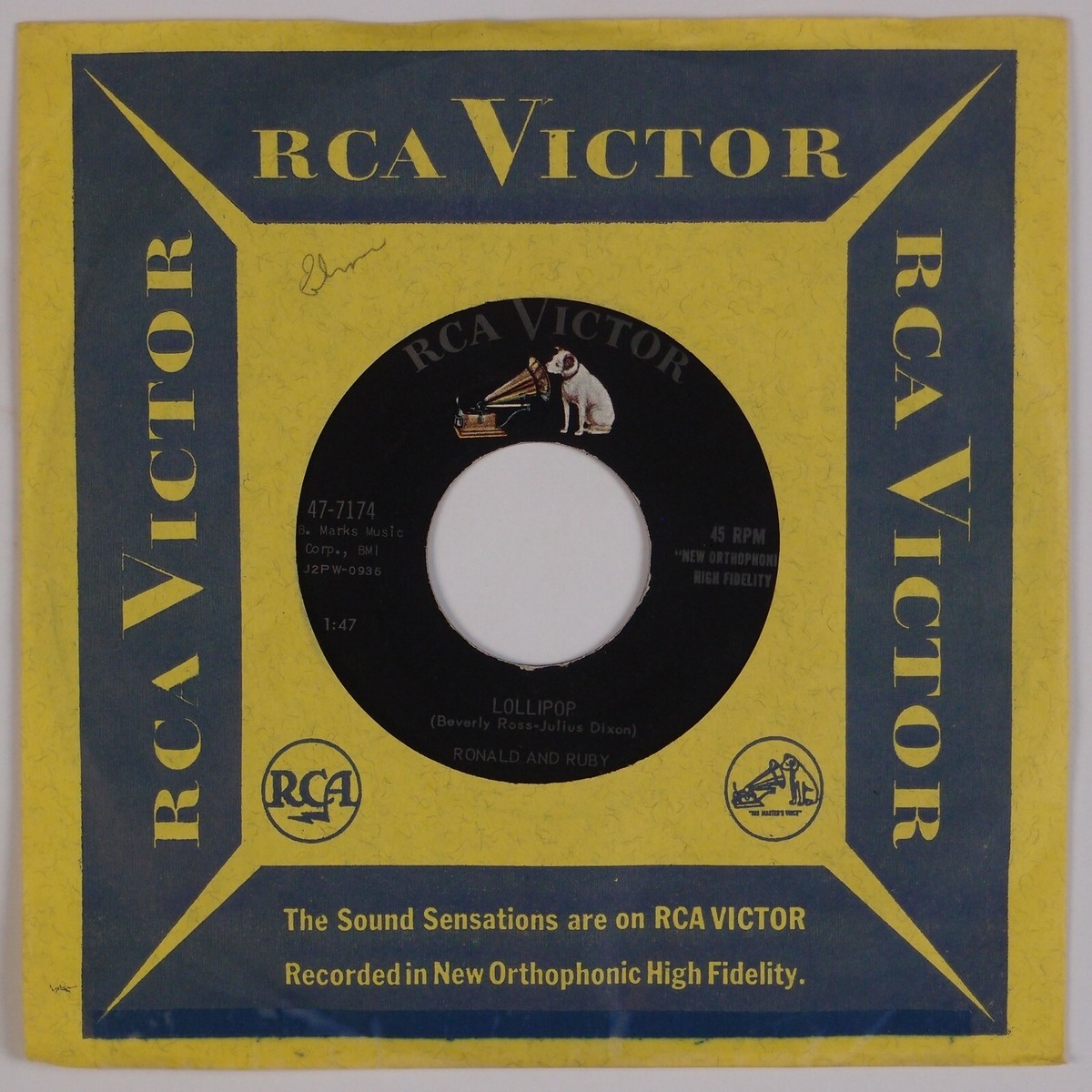 RONALD AND RUBY: Lollipop US RCA VICTOR 47-7174 Doo Wop Original