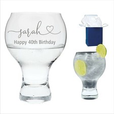 Personalised Engraved Gin Balloon Glass Birthday Gifts, 40th, 50th, 60th, gifts