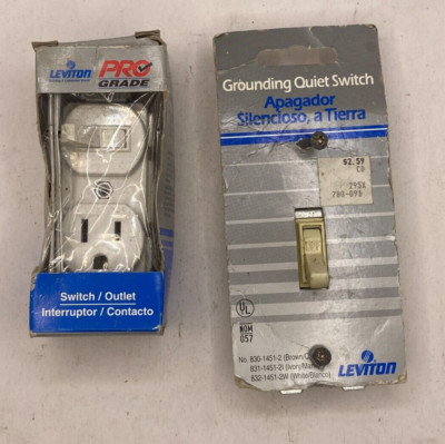 Leviton 5225-WSP Combo Switch and Receptacle, White (quilet switch gift) 