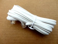 15' Feet RJ11 Modular Phone/Telephone Wire Line Flat WHITE Cord 6P4C 15ft. Foot