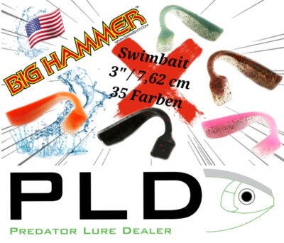 Big Hammer Swimbait 3  (7,62 cm) Gummifisch Softbait Barschköder Barschangeln