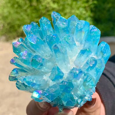 274G New Find BLUE PhantomQuartz Crystal Cluster MineralSpecimen