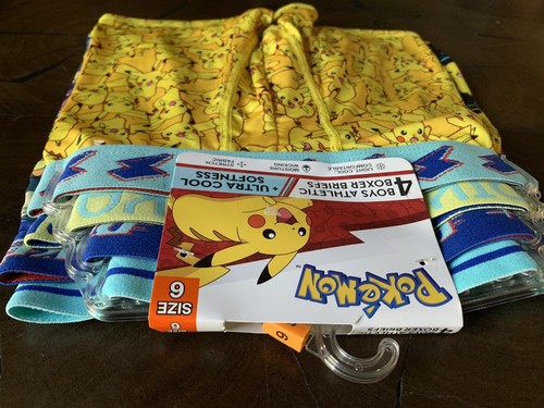 NWT Pokemon Boys Underwear 4 pk Athletic Moisture Wicking Boxer Briefs Size 6 - Picture 12 of 18