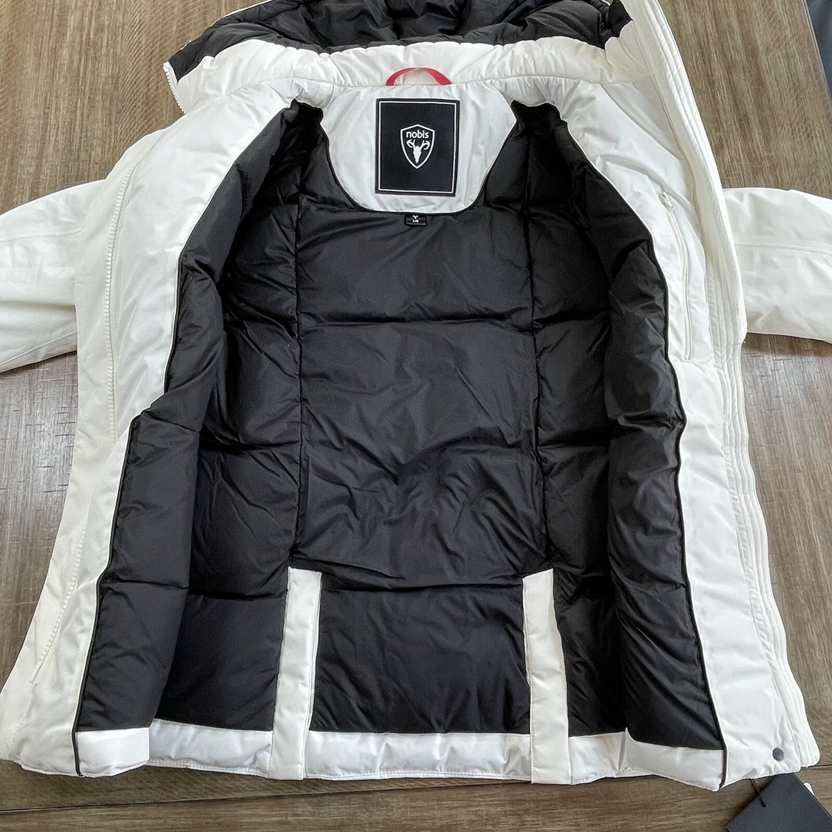 nobis|DOWN JACKETS ( SHAW (CHALK)) Nobis Shaw Women's Belted Jacket DUCK DOWN Chalk White NWT