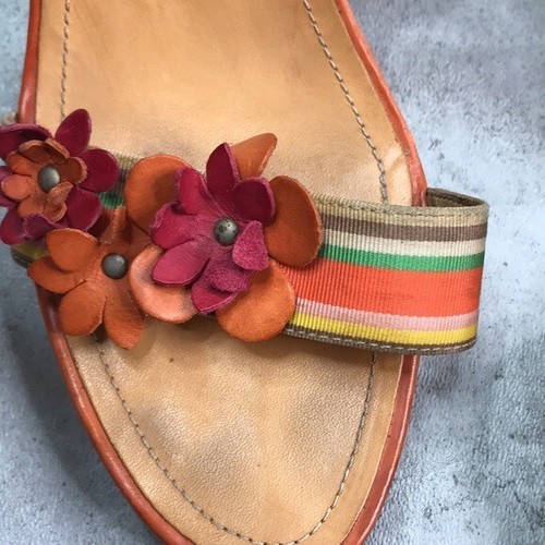 Coach Wedges Damen Größe 9,5 hellbraunes Leder ""Morgan"" Riemen Kork Blumenstreifen - Bild 12 von 12