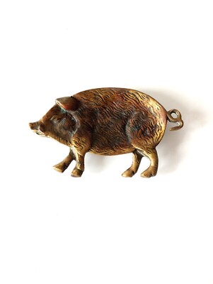 Messing Ornament Schwein massiv Messing Vintage 60er Sammlerstücke Aschenbecher Schale Geschenk Kunst