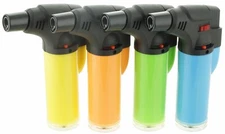 4 Pack Jumbo 4" Jet Flame Torch Gun Lighter Refillable Lockable Windproof Neon