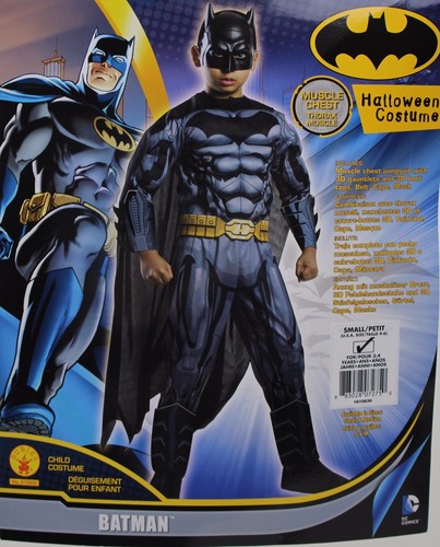 Halloween Batman Muskel Brust Overall Kostüm Größe Medium 8-10 Neu mit Etikett - Bild 1 von 4