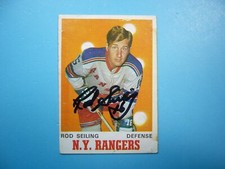 1970/71 O-PEE-CHEE HOCKEY CARD #184 ROD SEILING VG/EX MK PL AUTO AUTOGRAPH OPC
