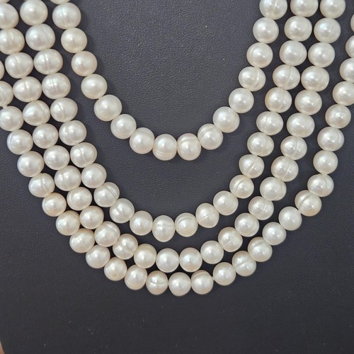 Collar de Perlas Genuinas 100" Extra Largo 8mm Blanco - Imagen 2 de 7