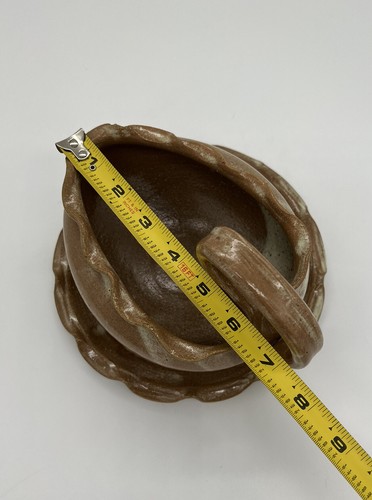 Sottopiatto Barca Gravy Firmato Studio Arte Ceramica Marrone Marrone Marrone Smaltato - Foto 12 di 14