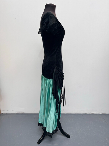Moulin Rouge Black Green Show Girl Saloon Girl Dress Size Small Cosplay Ex Hire - Picture 8 of 8