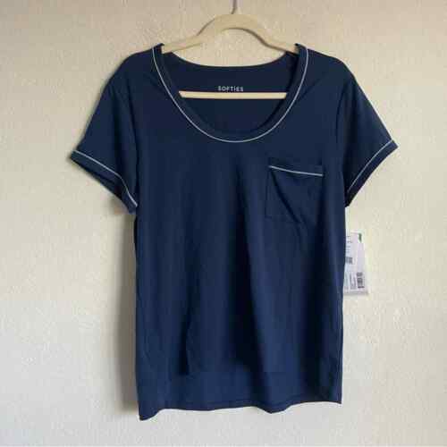 NWT Softies Navy Cali Scoop Neck Lounge PJ Top Women's Pajamas