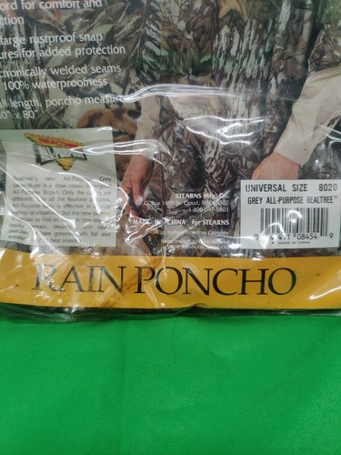 Stearns Realtree Raingard 10 Poncho w/ hood Adult Universal Size -NIP 8020 Dry - Picture 4 of 5