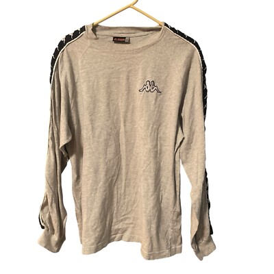 Vintage Kappa Men's Large Gray Long Sleeve Shirt