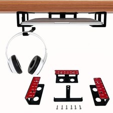 Under Desk Laptop Mount  Headphone Holder with Adhesive  Screw Hard Aluminu...