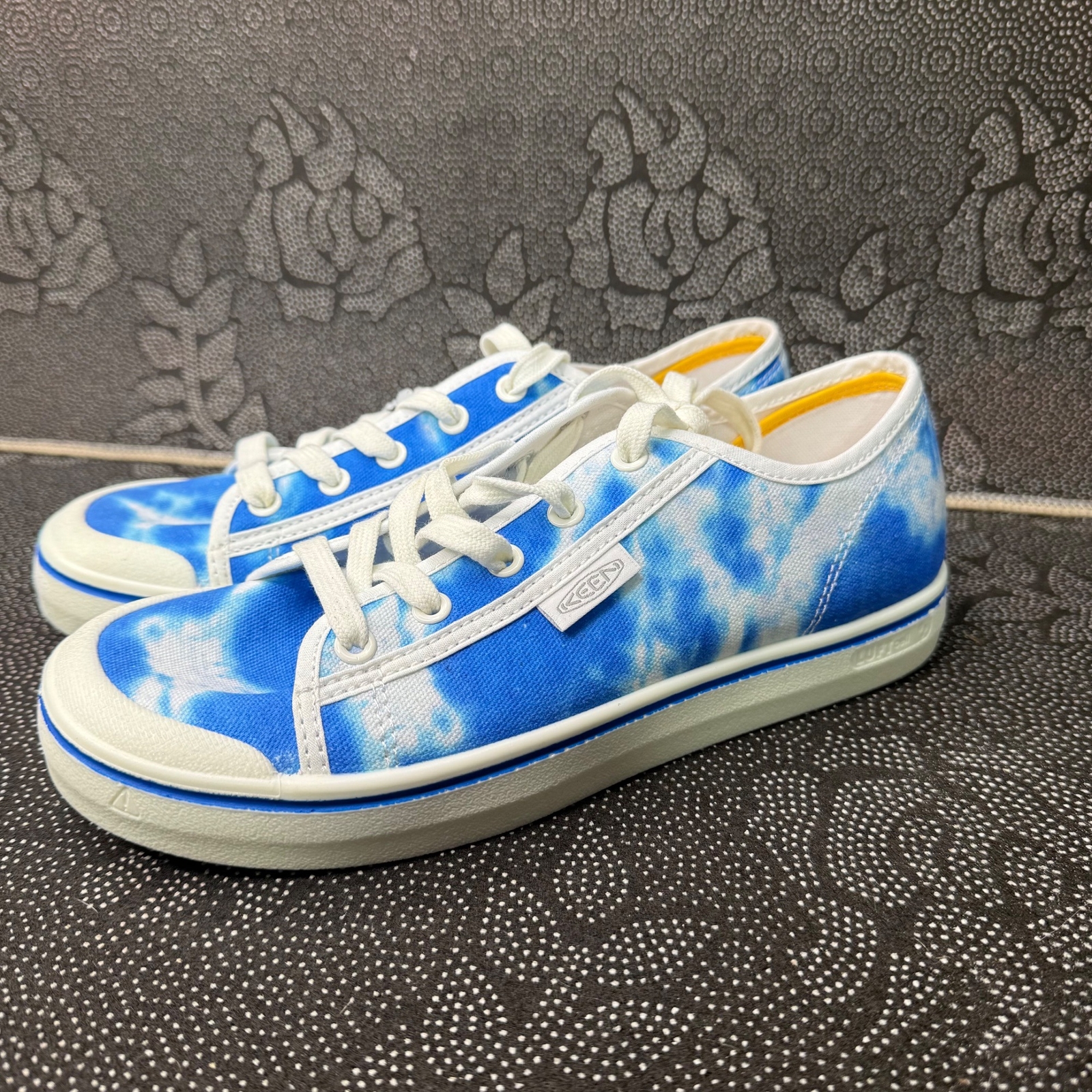 Scarpe casual sneakers stringate Keen donna taglia 8 blu tie dye tela