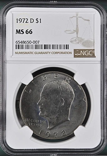 1972-D $1 Eisenhower Dollar NGC MS66   6548650-007