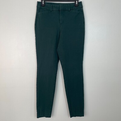 Old Navy Pixie Pants 4 Dark Green High-Rise Skinny Stretch Cotton Twill Women's