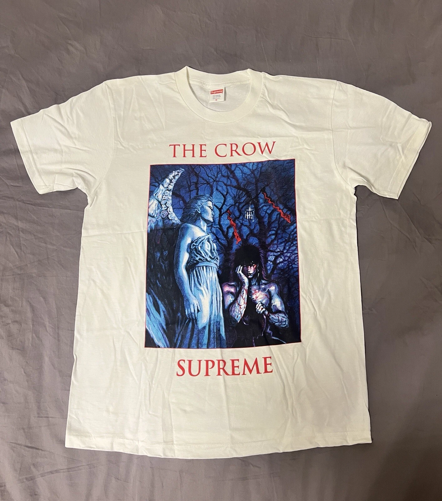 T shirt blanc manches courtes Supreme The Crow taille M neuf
