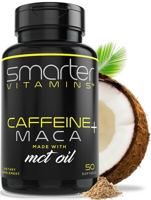 SMARTERVITAMINS - Caffeine MACA Made with Coconut MCT Oil for Extended Energy