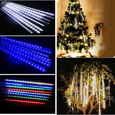 30cm/50cm LED Lights Meteor Shower Rain 8Tube Xmas Tree Party Outdoor Decor Lamp
