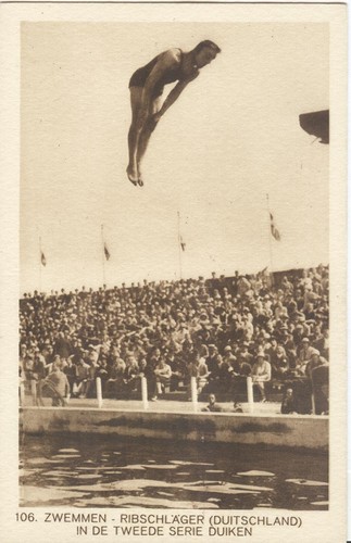 Netherlands Olympic Games Amsterdam 1928 Official Olympic postcard 106 Diving