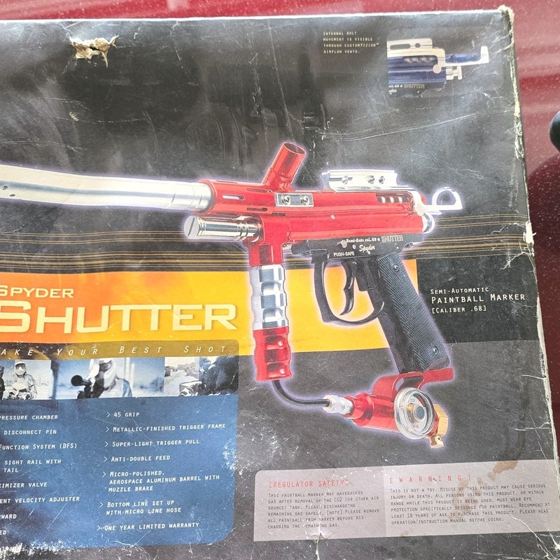 Spyder Shutter Paintball Marker Package with Barrel and ViewLoader VL 200 Hopper
