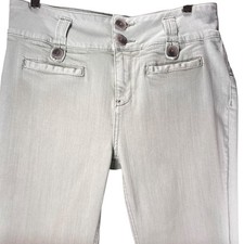 Anthropologie Pilcro and LetterPress High Rise Flare Cropped Jeans 29 Green Tabs