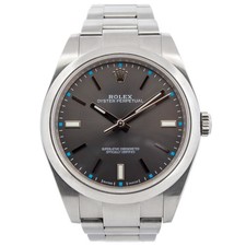 Rolex Oyster Perpetual 39 Dark Rhodium 114300 Stainless Steel Box & Papers