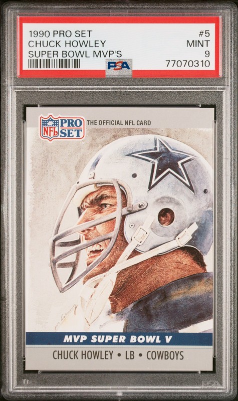 1990 PRO SET SUPER BOWL MVP'S #5 CHUCK HOWLEY PSA 9