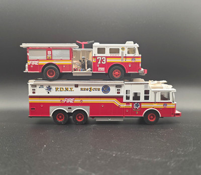 FDNY Diecast Lot Code 3 Collectibles 1/64 Rescue 3 Big Blue & Engine 73 NYC Fire