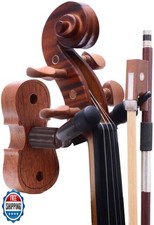 Violin Wall Mount Violin Hanger Mahogany Violin Viola Stand with Bow Hook