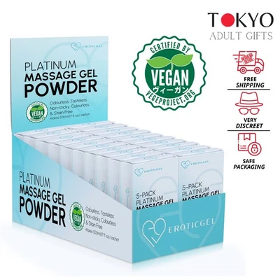EROTICGEL Japanese Vegan Nuru Massage Gel Powder - 5g sachet 20-Pack x 5 (100x 5g total)