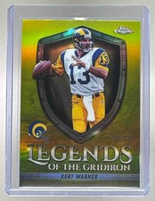Kurt Warner 2025 Topps Chrome Yellow Refractor Legends of the Gridiron /275