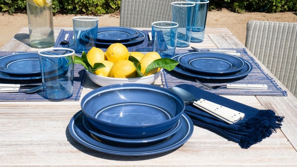 Madison newWave Microwave Safe Premium Melamine Low Bowl, Blue, Set of 6, 8.8" - Image 4 of 4