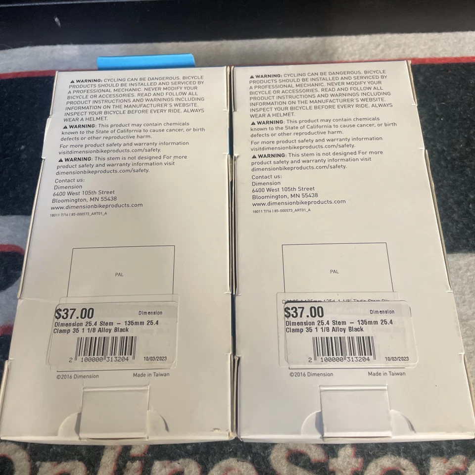 Dimension Threadless Stem Black 25.4mm 135mm Length 35 angle ( QTY2 ) - Image 2 of 4